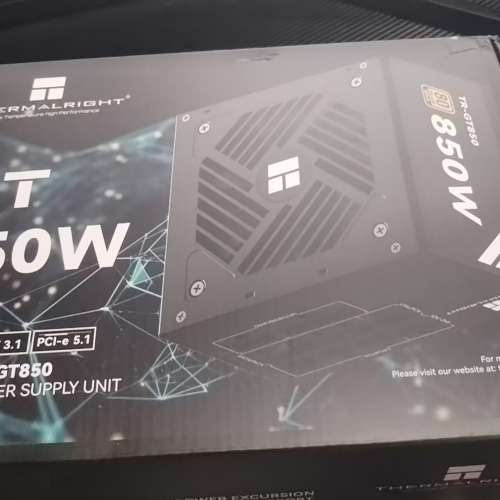 Thermalright 金牌ATX 3.1  PCIe 5.1利民 TR-GT-850 850W 80 PLUS 全模組電源