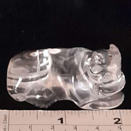 一手兩件天然水晶全清約2.5吋小擺件，觀音/河馬，每件三百五十元兩件五百元。no.3....