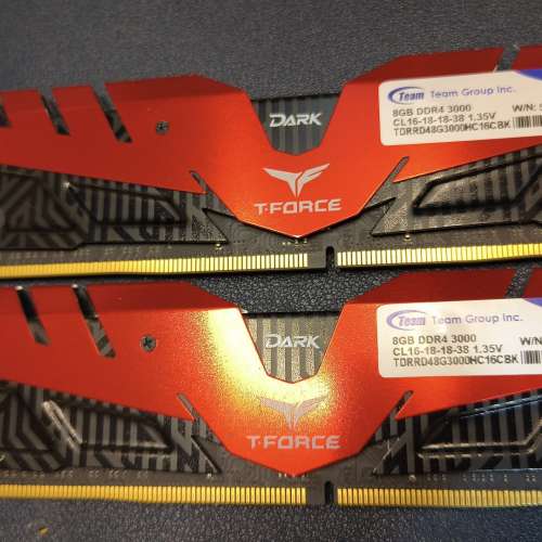 TEAM GROUP DARK ROG DDR4 8GBx2 DDR4 3000 共16GB