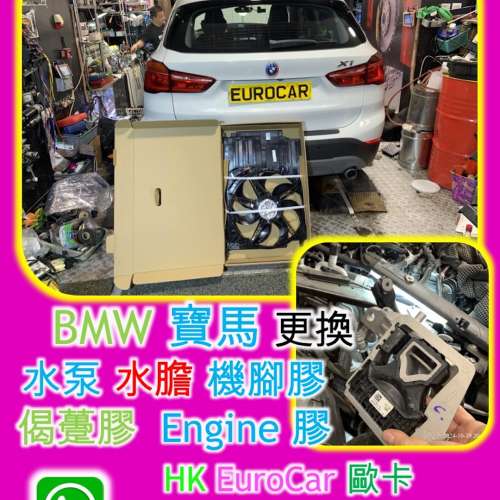 BMW 寶馬 更 更換  水泵 水膽 機腳膠  偈躉膠 Engine 膠