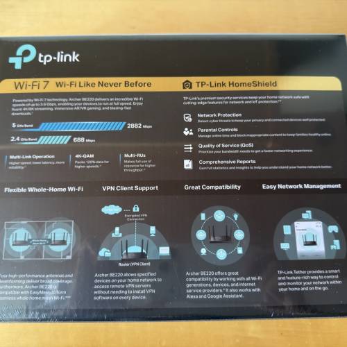 TP-Link Archer BE220 BE3600 Wi-Fi 7 Router