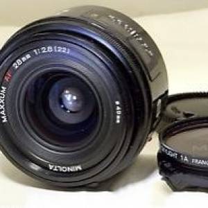 Minolta 28/2.8 A-MOUNT 美能達 28mm 28 玻璃乾淨無花無黴 無盒，對焦准 98%new