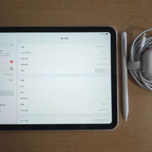 iPad 11代 A16 256GB連筆銀色 AppleCare+  連盒 Wi-Fi+Apple pencil(usb-c)