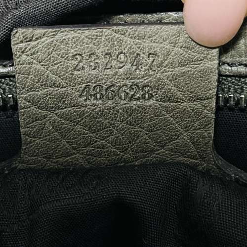 Gucci 竹節裝飾 帆布皮革托特包 編織手把 綠色正品 二手精品