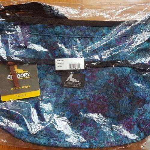 全新🥊絕版 舊logo🥊Gregory Satchel 藍花斜揹袋 Medium
