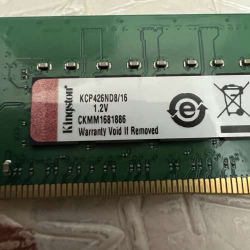 Kingston 金士頓 Value Ram DDR4-2666 LONG-DIMM 16GB KCP426ND8/16 記憶體 單條一條