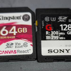 Sony 128GB SD Card SDXC UHS-II 送 kingston 64 mb