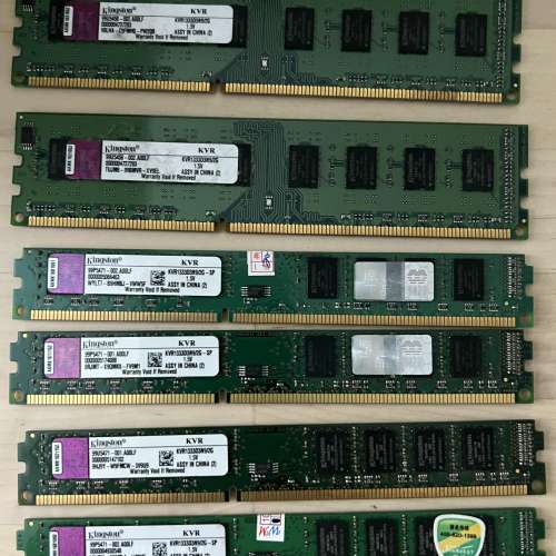 Kingston KVR DDR3 2 GB X 6 記憶體 (一條 HK$20.00) HK$100 ( 6條 )