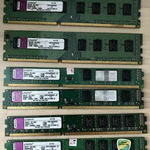 Kingston KVR DDR3 2 GB X 6 記憶體 (一條 HK$20.00) HK$100 ( 6條 )