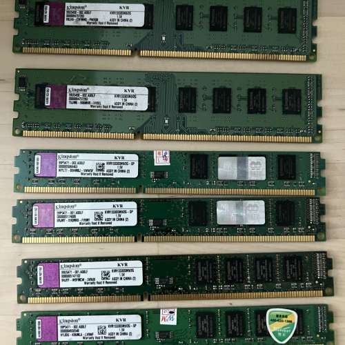 Kingston KVR DDR3 2 GB X 6 記憶體 (一條 HK$20.00) HK$100 ( 6條 )