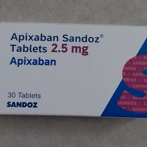 Apixaban Sandoz 2.5mg  30粒 27年5月到期