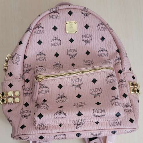 MCM Viseto Stark 粉紅色背囊粉紅色袋原裝正版新淨 mcm