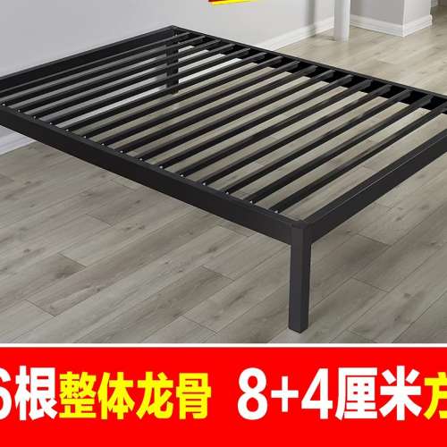 單人鐵藝床架，連床板+床褥，可拆卸，可上貨Van