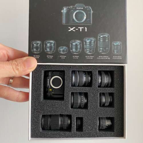 原裝正版 限量 Fujifilm x-T1 富士  kit set  7鏡頭 磁石相機模型 figure model li...