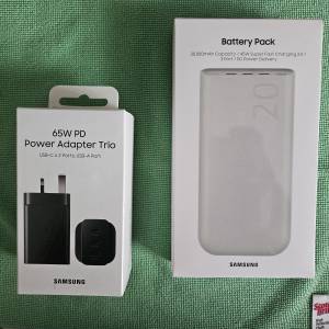 Samsung 65W PD 充電器 20000mAh 電池 流動 電池尿袋 充電寶