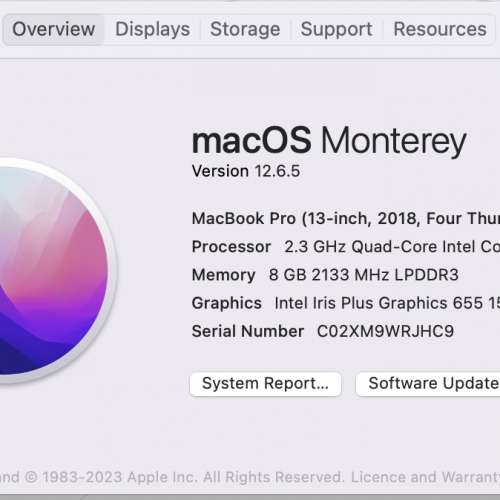 Macbook Pro 2018 500GB SSD