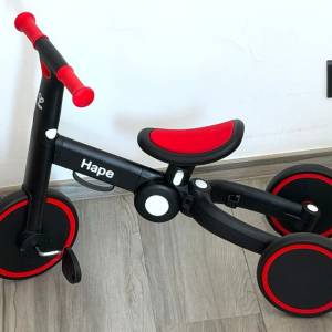 Hape Multifunctional Transforming Rider 多功能 滑步車 + 三輪車 平衡車 紅黑色