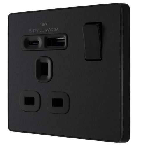 英國 BG Evolve Black USB Type C & A Socket 18W - *Brand NEW* full Pack