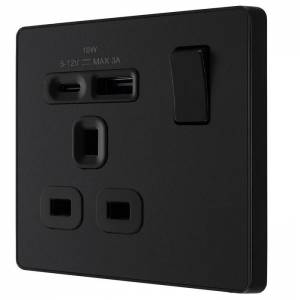 英國 BG Evolve Black USB Type C & A Socket 18W - *Brand NEW* full Pack