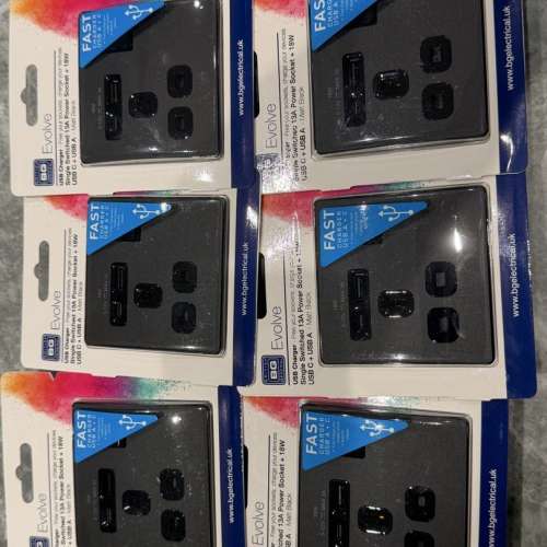英國 BG Evolve Black USB Type C & A Socket 18W - *Brand NEW* full Pack