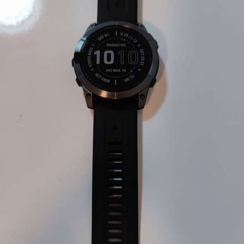 Garmin Fenix 7X Sapphire Solar  Carbon Grey DLC Titanium Black Silicone Strap