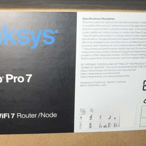 Linksys Velop Pro 7（2.5gbe wlan)