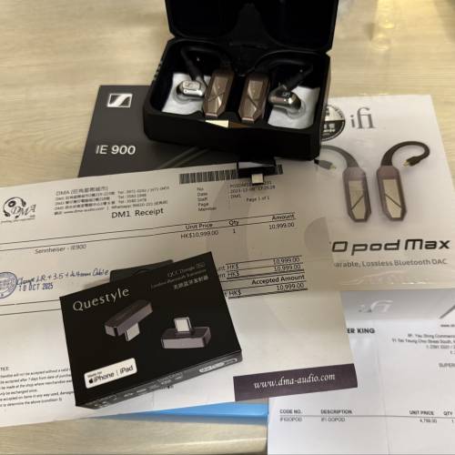 SENNHEISER IE900 + ifi Go pod Max + Qcc Dongle pro