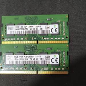 SK DDR4 手提電腦 Ram 32GB (16GB x 2) 2666