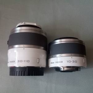 ( 新淨 ) Nikon 1 ~ 10-30 + 30-110  白色兩支鏡