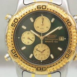 ( 已售出 ) Vintage Seiko 7T32-6C09 Sport150 綠水鬼+Panda Dials Alarm Chronograph
