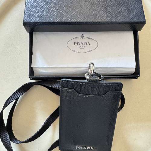 Prada 掛頸證件套 (全新) Saffiano Leather Badge Holder