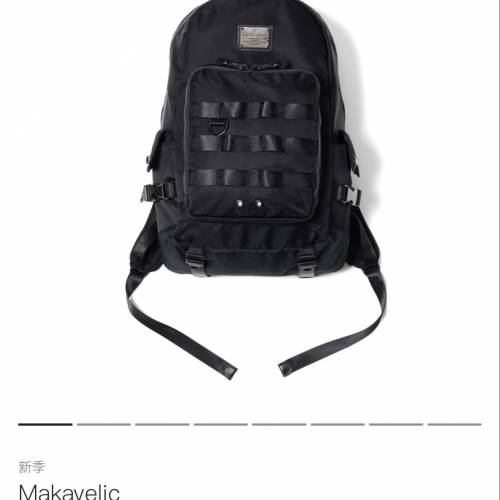 最新款 MAKAVELIC 全新防水型格黑色背囊🎒