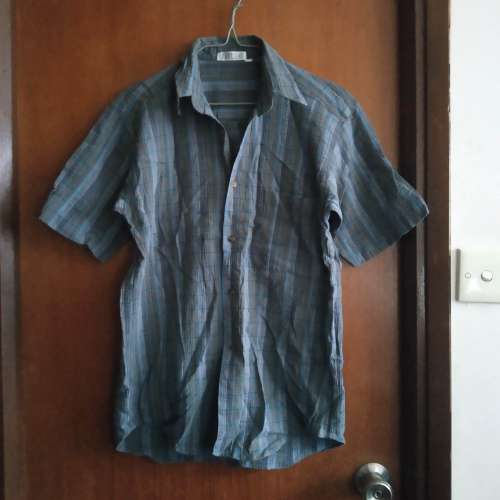 Santoni ~ Grey Plaid Short-Sleeves Shirt &middot; 灰色格子短袖襯衫