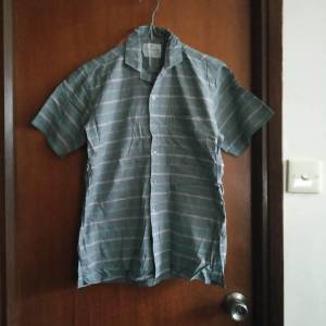 Cerruti ~ Grey Short-Sleeves Shirt &middot; 灰色短袖條紋襯衫