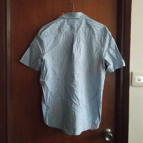 Guitor &middot; Blue-White Plaid Short-Sleeves Shirt &middot; 藍白色格紋短袖襯衫