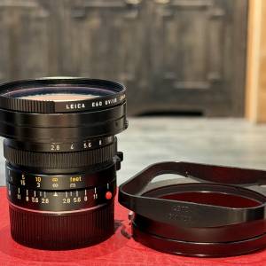 Leica Elmarit-M 21mm f2.8 E60 lens with UV/IR filter and hood