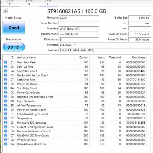 Seagate 160GB 2.5&rdquo; SATA 硬碟 Harddisk 手提電腦適用 for laptop