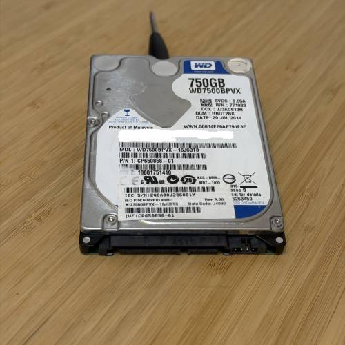 [送外置USB盒 即插即用] WD 750GB 2.5&rdquo; SATA 硬碟 Harddisk 手提電腦適用 for Lap...