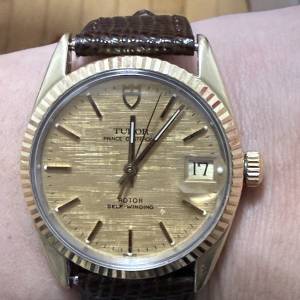 TUDOR 75205 金套 全自動 K金狗牙圈 布紋面 34mm錶面 膠鏡 原裝包金扣 平到笑😂 $6900