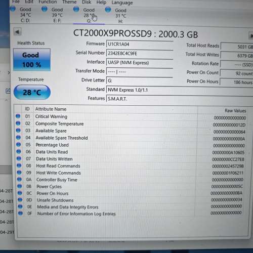 Crucial X9 Pro  2tb  PSSD   1000mb/s