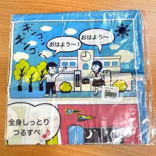 全新︰日本製 - 石澤研究所 毛穴撫子100% Cotton Square Handkerchief 淺藍色棉質手...