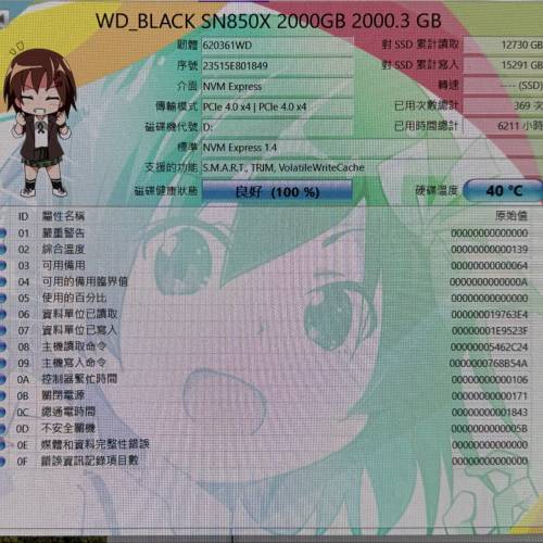 行貨WD SN850x 2Tb 有兩條