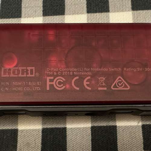 Switch 1 瑪利奧 HORI 原廠專用左邊手制 透明紅色 行貨 99%新 非常新淨和少用 操作...