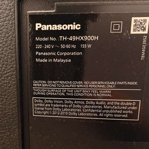 100% work Panasonic 49吋電視機 TH 49HX900H