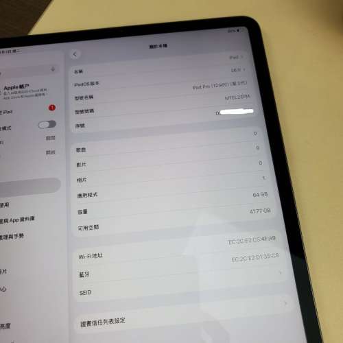 Apple iPad Pro 12.9吋 (第3代) Wi-Fi 64GB/256GB