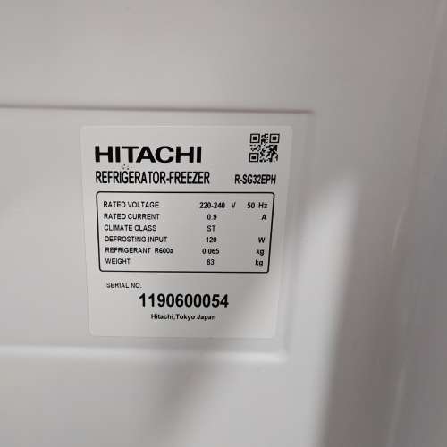 100%work日立Hitachi 3門雪櫃 R-SG32EPH