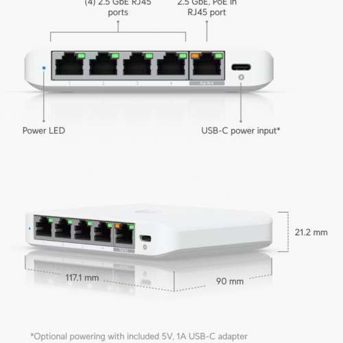 Unifi Flex Mini 2.5G Unifi Flex 2.5G PoE Lite 8 PoE Switch