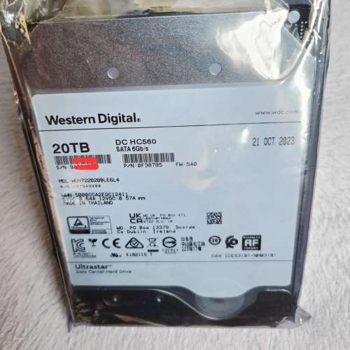 全新企業級 WD Ultrastar 20TB SATA HDD