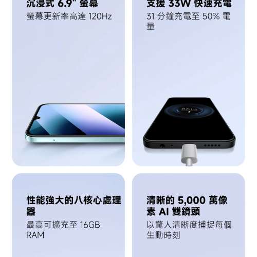 全新未開封 POCO C85 黑色 (8+256GB) 1年保 小孩機 外傭機 老人機