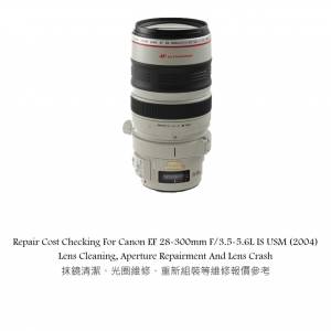 Repair Cost Checking For Canon EF 28-300mm F/3.5-5.6L IS USM (2004) Lens Clean